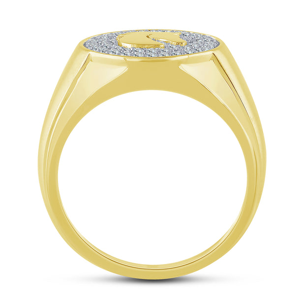 10K Yellow Gold 0.40 Ctw Diamond Men's Ring
