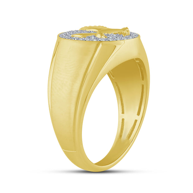 10K Yellow Gold 0.33 Ctw Diamond Men's Ring