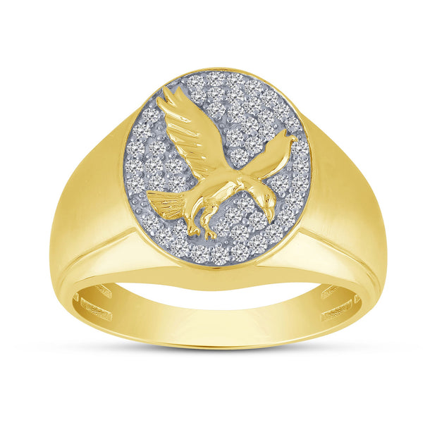 10K Yellow Gold 0.33 Ctw Diamond Men's Ring