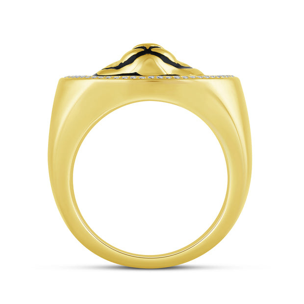 10K Yellow Gold 0.25 Ctw Diamond Men's Panther Ring