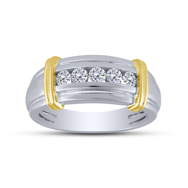 14K Two Tone 0.50 CTW Diamond Men's Band