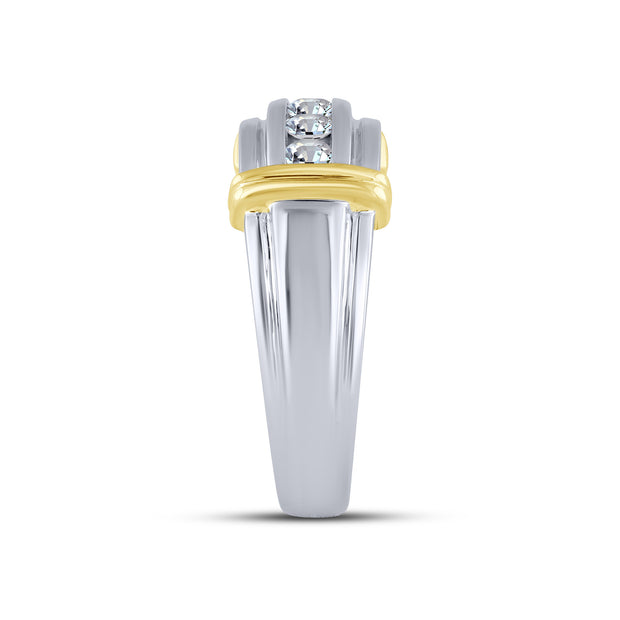 14K Two Tone 0.50 CTW Diamond Men's Band