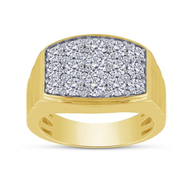 14K Yellow Gold 2.00 Ctw Diamond Men's Ring