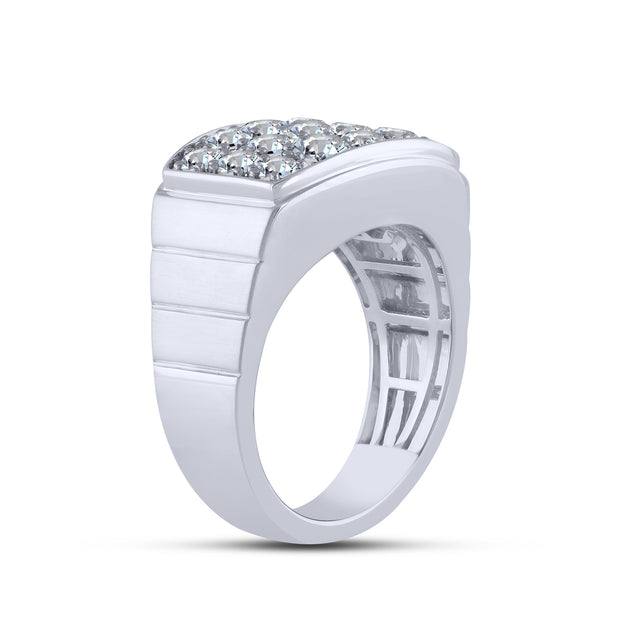 14K White Gold 3.00 Ctw Diamond Men's Ring