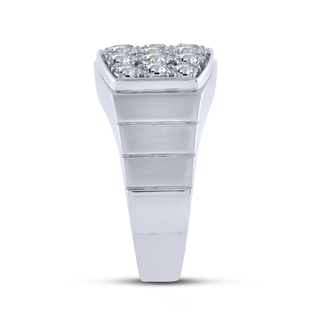 14K White Gold 3.00 Ctw Diamond Men's Ring
