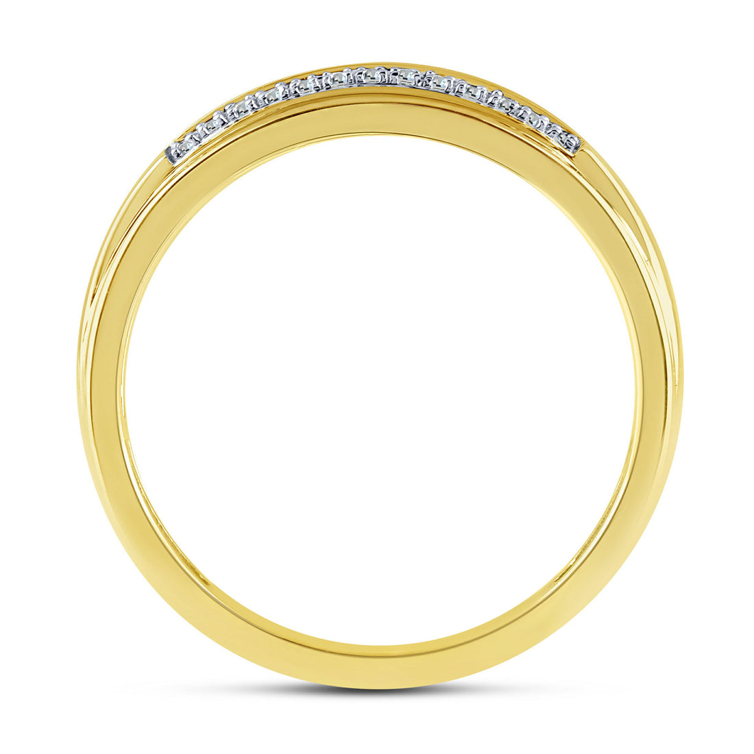 10K Yellow Gold 0.10 ctw Diamond Men'S Band