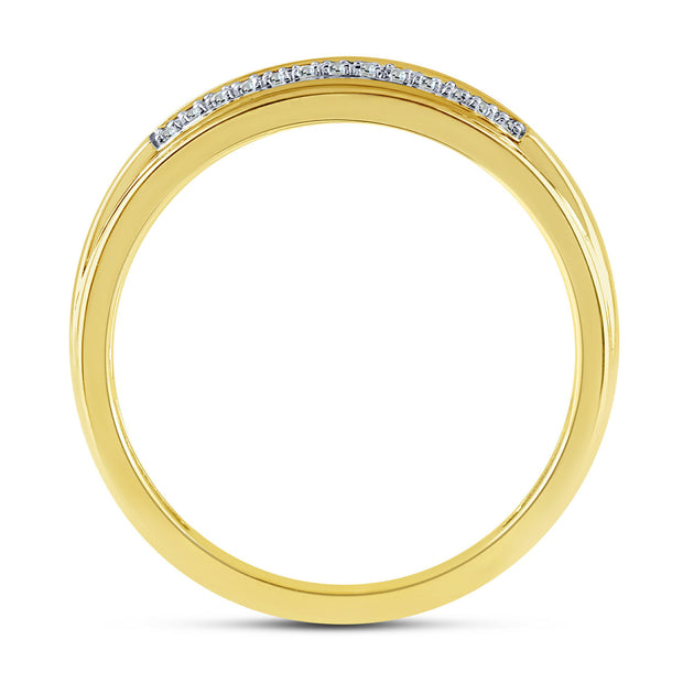 10K Yellow Gold 0.10 CTW Diamond Men's Band