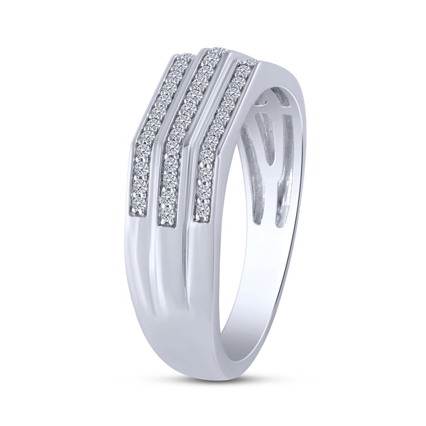 10K White Gold 0.25 CTW Diamond Men's Band