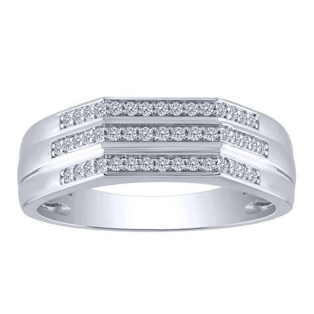10K White Gold 0.25 CTW Diamond Men's Band