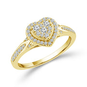 10k Yellow Gold Diamond 0.40 ctw Heart Bridal Set