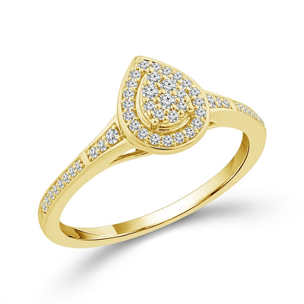 10k Yellow Gold Pear 0.33 ctw Diamond Bridal Set