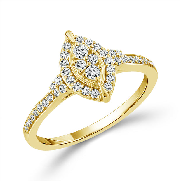 10k Yellow Gold Diamond Marquise 0.40 ctw Bridal Set