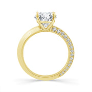 14K Yellow Gold 0.33 Ctw Natural 2.11 Center Lab-Grown Diamond Oval Engagement Ring