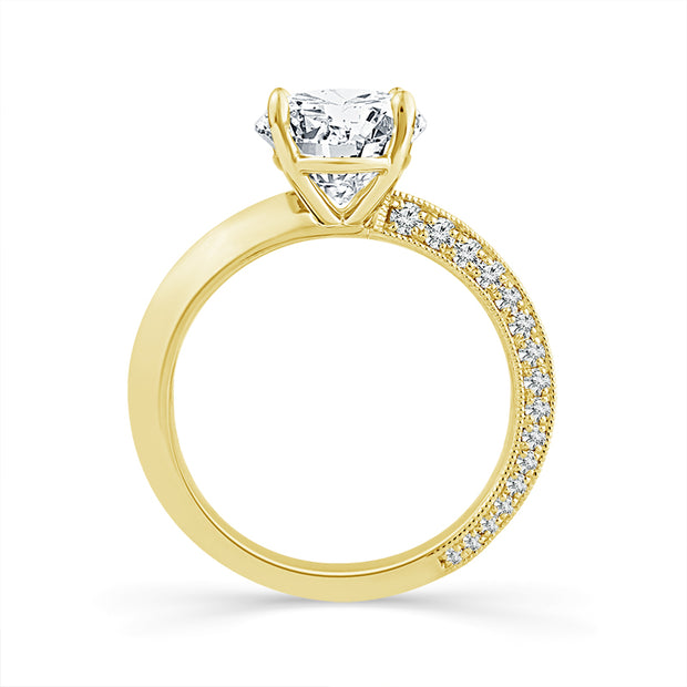 14K Yellow Gold 0.33 Ctw Natural 2.11 Center Lab-Grown Diamond Oval Engagement Ring