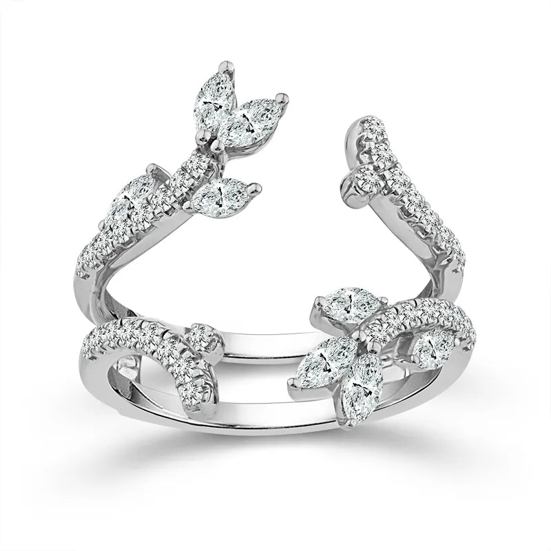10K White Gold 3/4 ctw Diamond Guard Ring