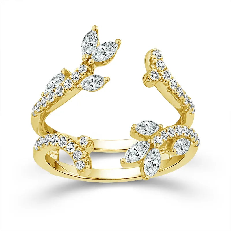 10K Yellow Gold 3/4 ctw Diamond Guard Ring