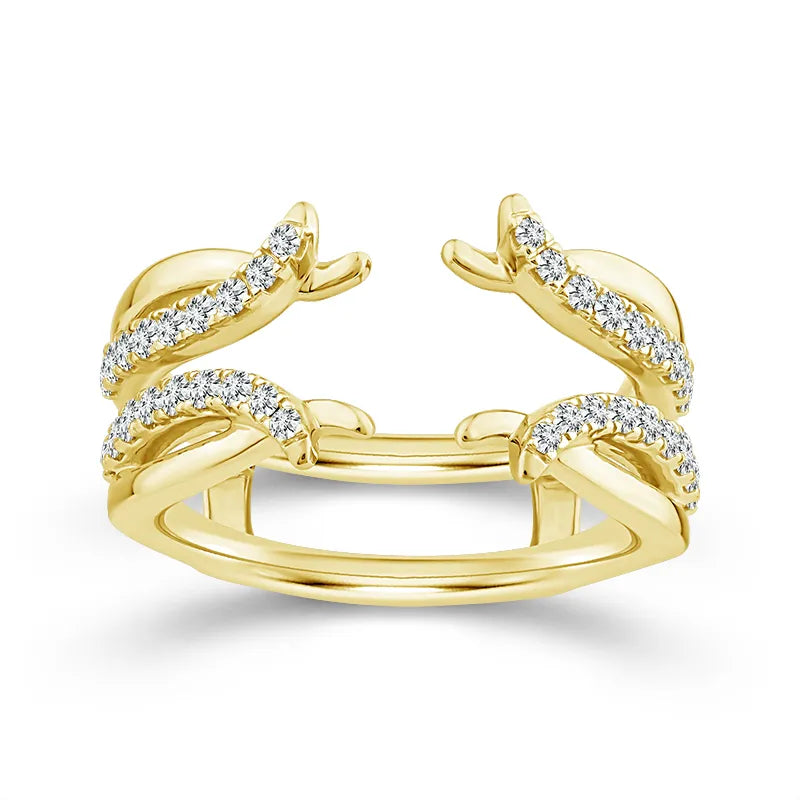 10K Yellow Gold 3/8 ctw Diamond Guard Ring