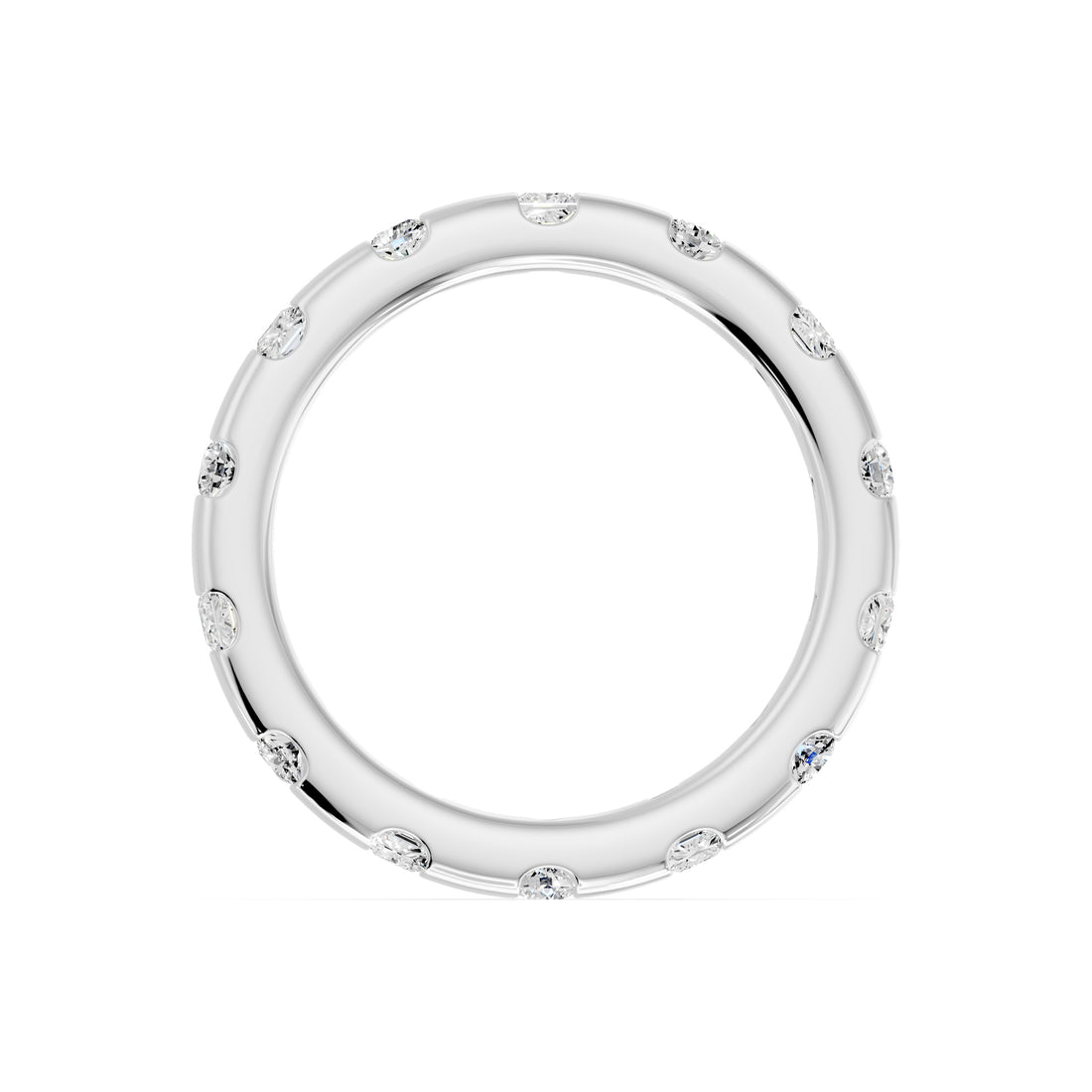 10k White Gold 0.58 ctw Lab-Grown Diamond Princess & Round Band