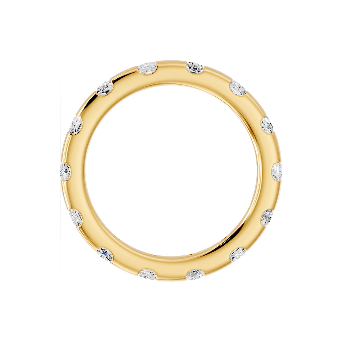 10k Yellow Gold 0.59 ctw Lab-Grown Diamond Princess & Round Band