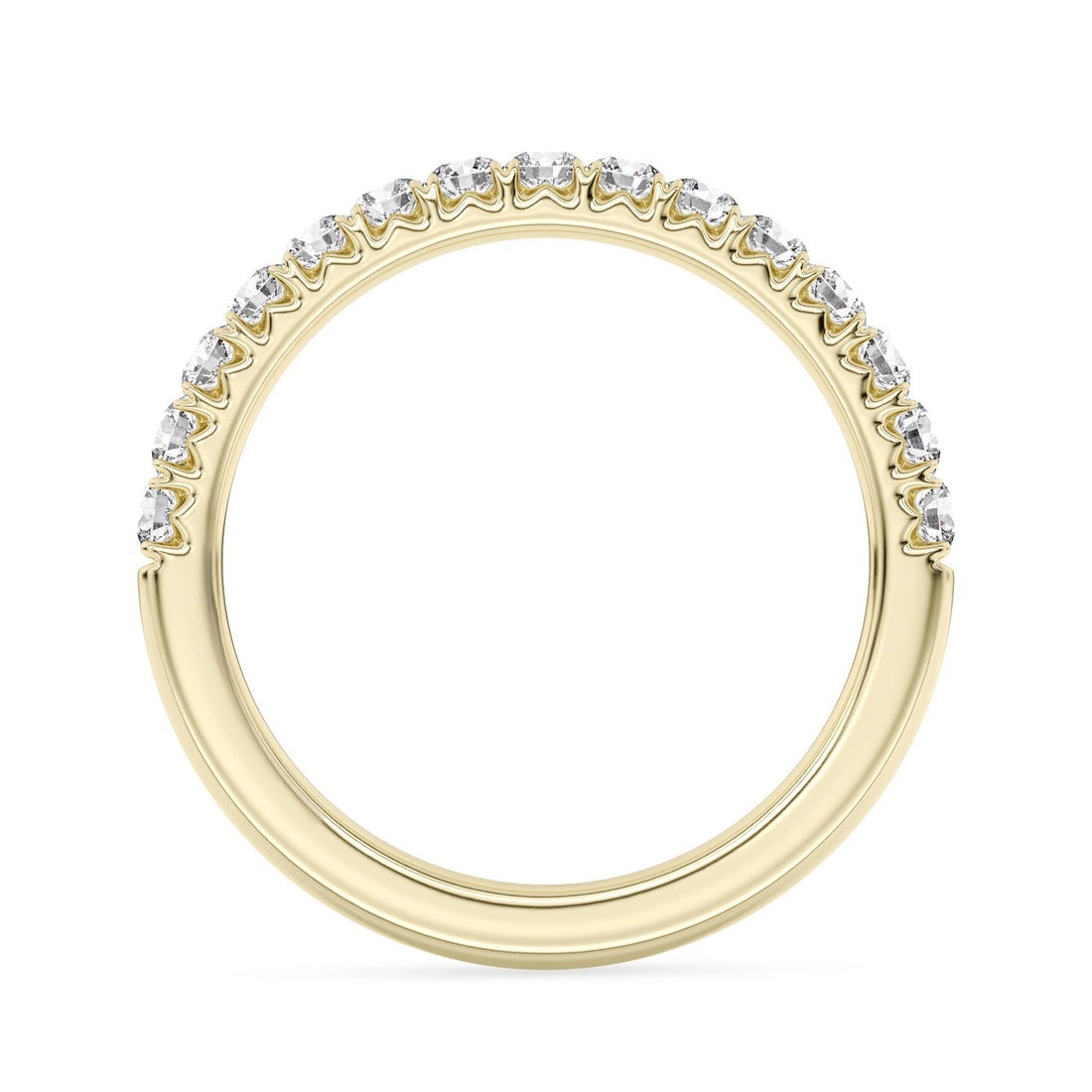 14k Yellow Gold 0.50 ctw Lab-Grown Diamond French Pave Wedding Band