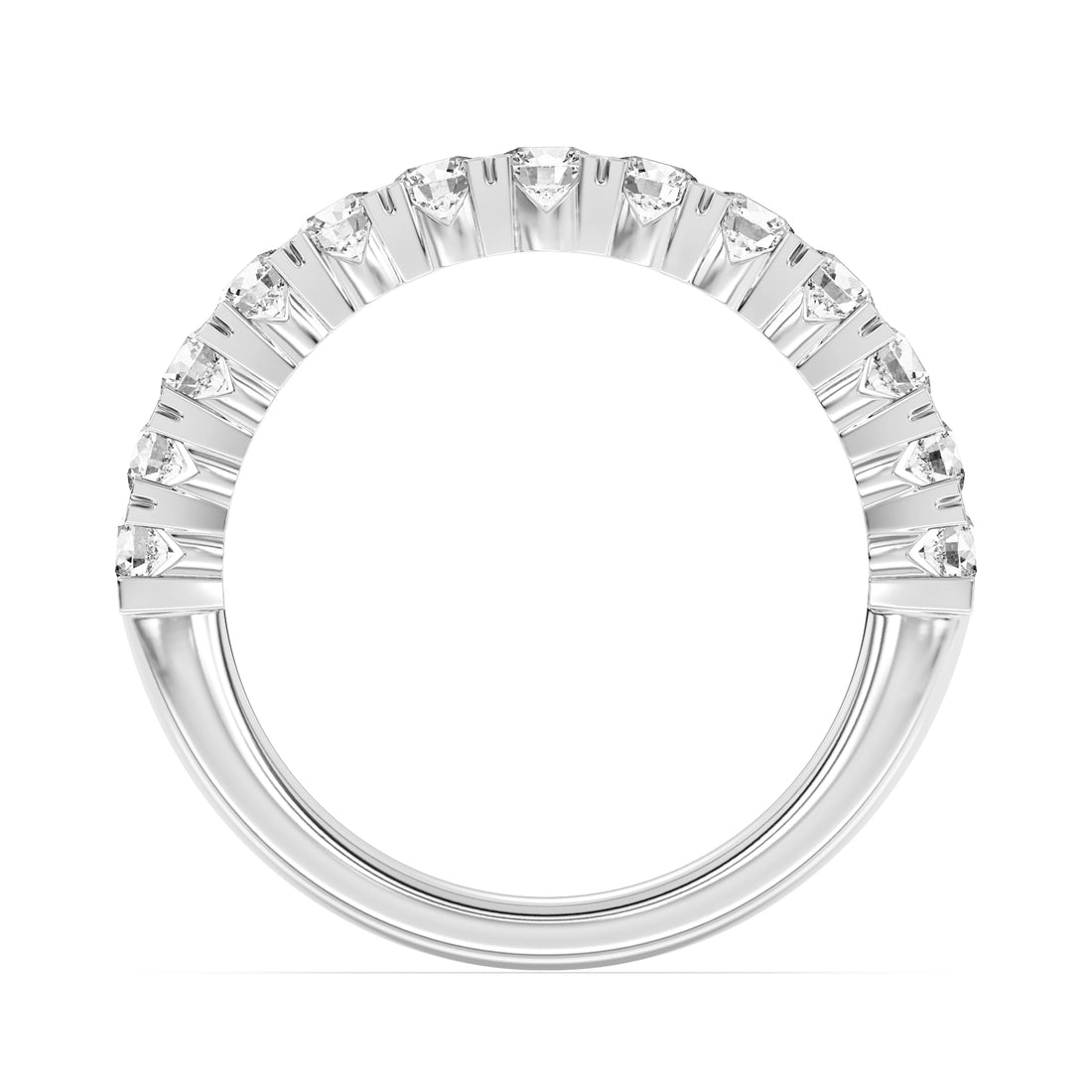 Platinum 0.91 ctw Lab-Grown 13 Diamond Round Wedding Band