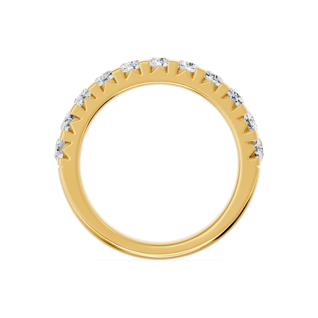 14k Yellow Gold 0.97 ctw Lab-Grown Diamond Half Eternity Band