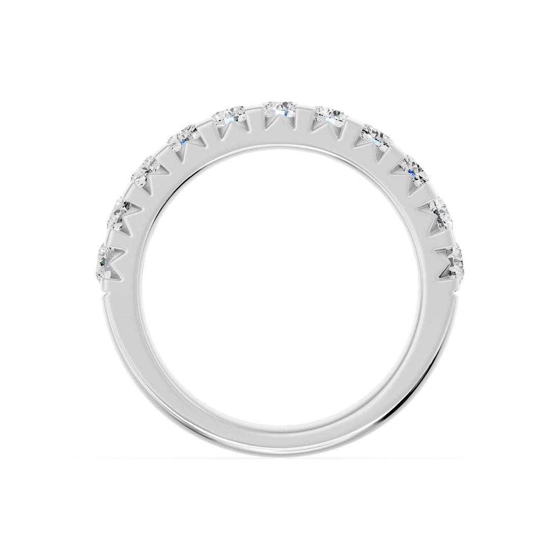 14k White Gold 0.97 ctw Lab-Grown Diamond Half Eternity Band