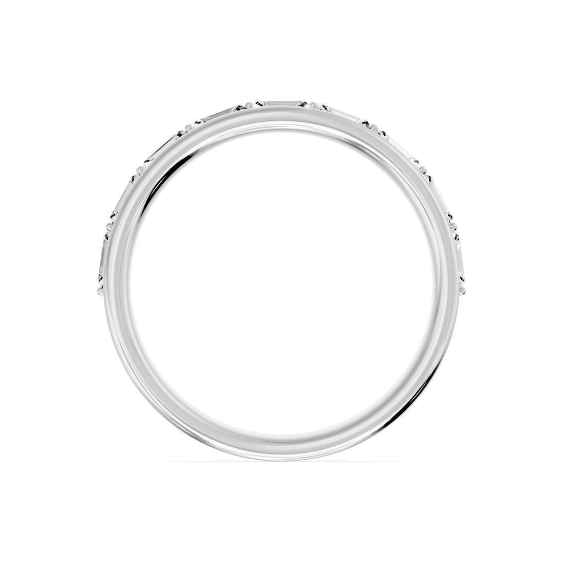 10k White Gold 0.59 ctw Lab-Grown Diamond Bagguette Band