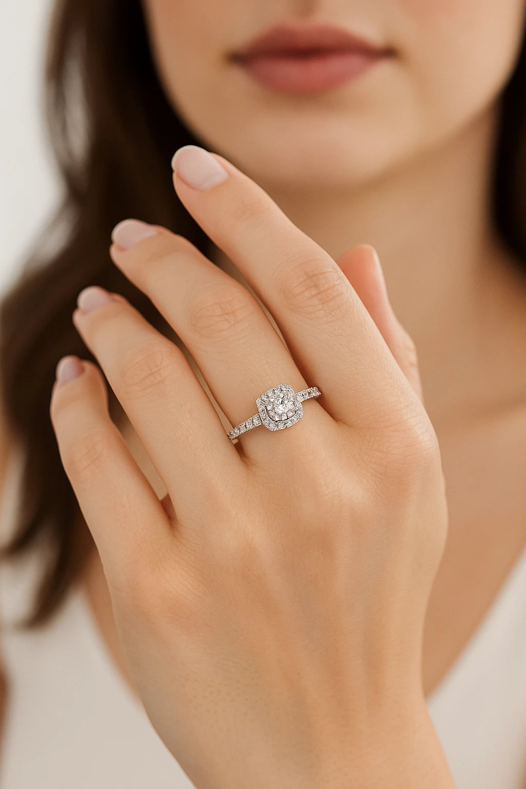 14K White Gold 2.10 ctw Diamond Engagement Ring