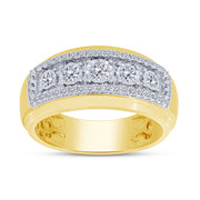 14K Yellow Gold 0.75 Ctw Lab-Grown Diamond Men's Band