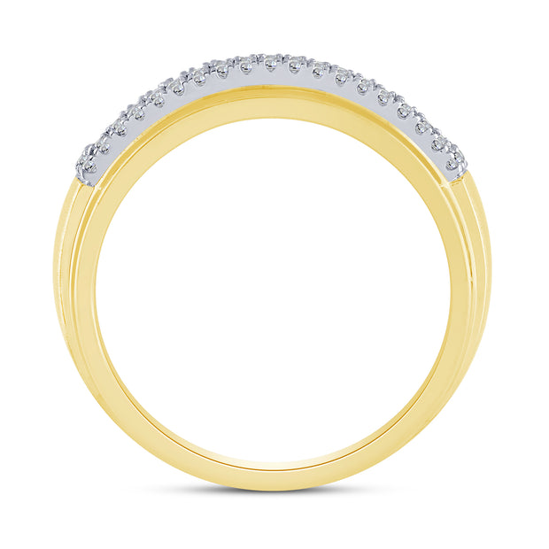 14K Yellow Gold 0.75 Ctw Lab-Grown Diamond Men's Band