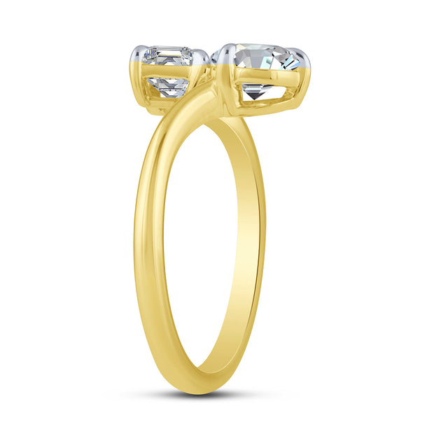 14K Yellow Gold 2.00 CTW Lab-Grown Diamond Emerald Pear Engagement Ring