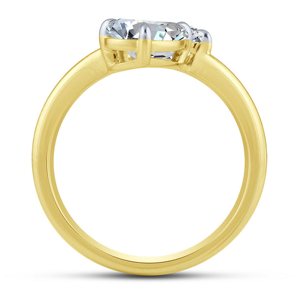 14K Yellow Gold 2.00 CTW Lab-Grown Diamond Emerald Pear Engagement Ring