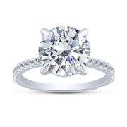 14K White Gold 4.46 Ctw Round Lab-Grown Diamond Round Ring