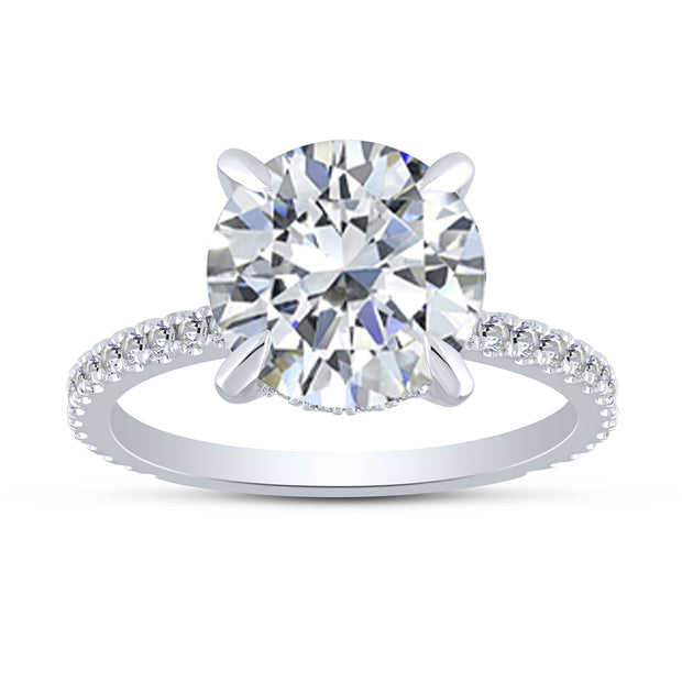 14K White Gold 4.46 Ctw Round Lab-Grown Diamond Round Ring