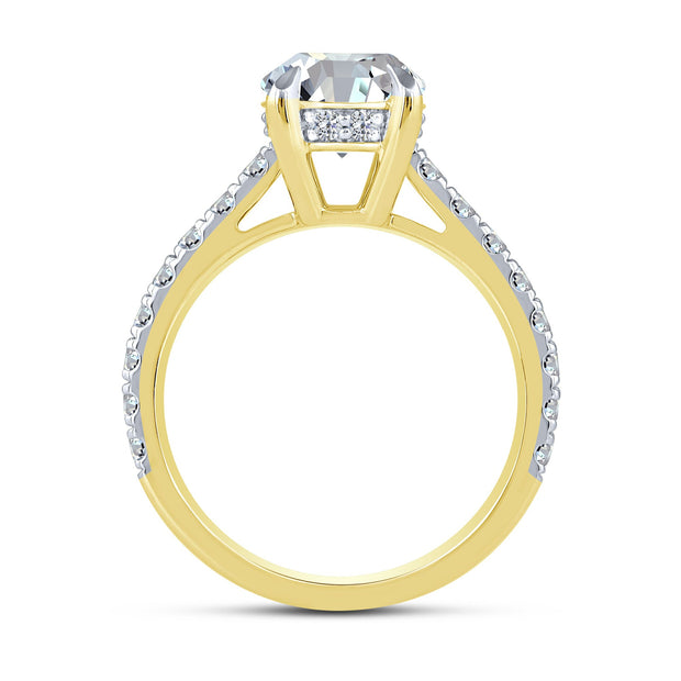 14K Yellow Gold 3.75 Ctw Lab-Grown Diamond Oval Ring