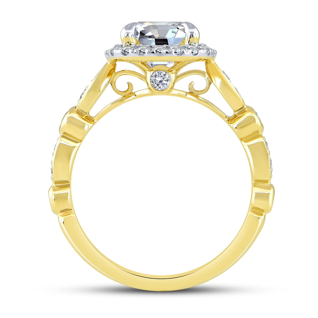 14K Yellow Gold 2.53 ctw Lab-Grown Diamond Cushion Ring