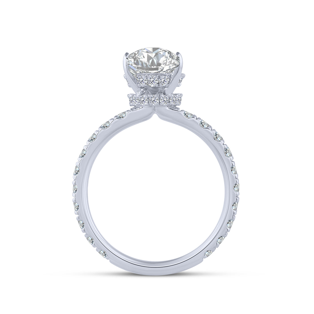14K White Gold 4.06 ctw Lab-Grown Pear Diamond Engagement Ring