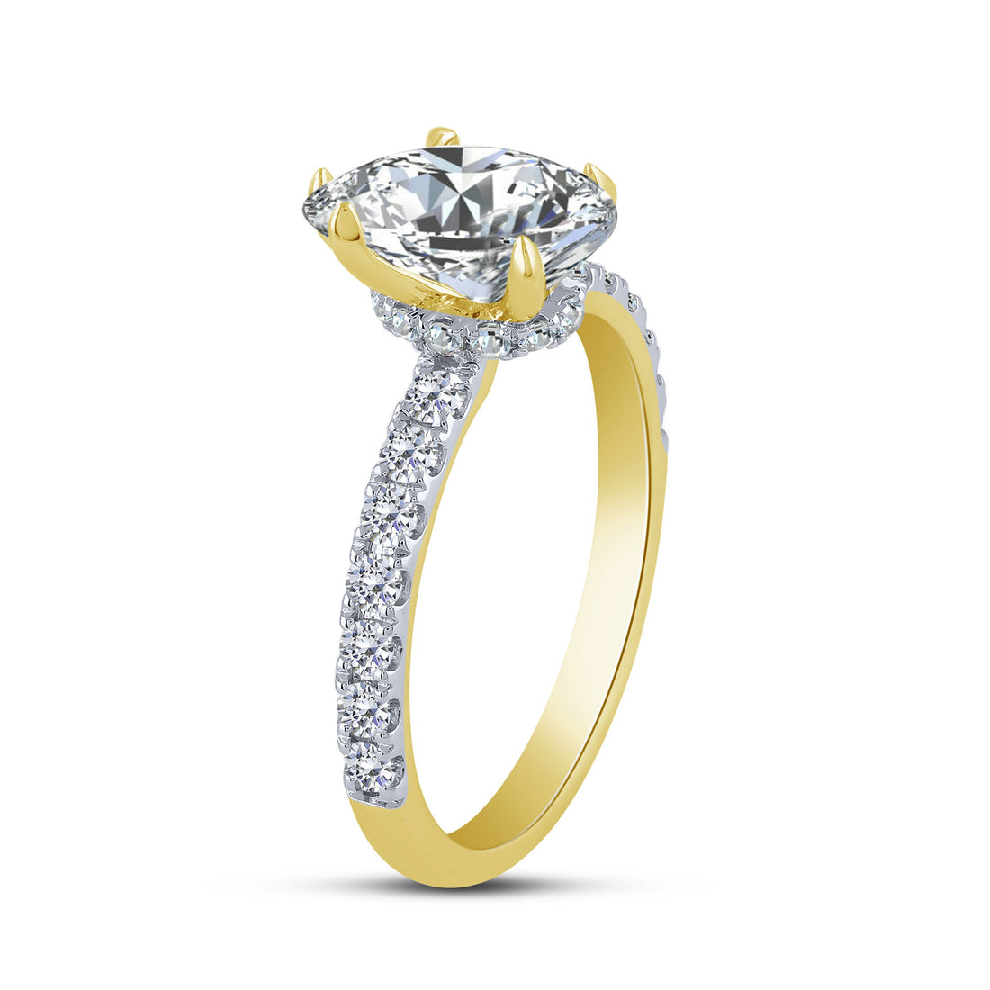 14K Yellow Gold 2.51 ctw Lab-Grown Diamond Pear Engagement Ring