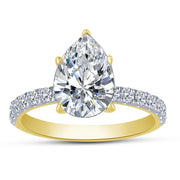 14K Yellow Gold 2.51 Ctw Lab-Grown Diamond Pear Engagement Ring