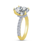 14K Yellow Gold 4.76 Ctw Lab-Grown Diamond Pear Engagement Ring