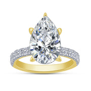 14K Yellow Gold 4.76 Ctw Lab-Grown Diamond Pear Engagement Ring