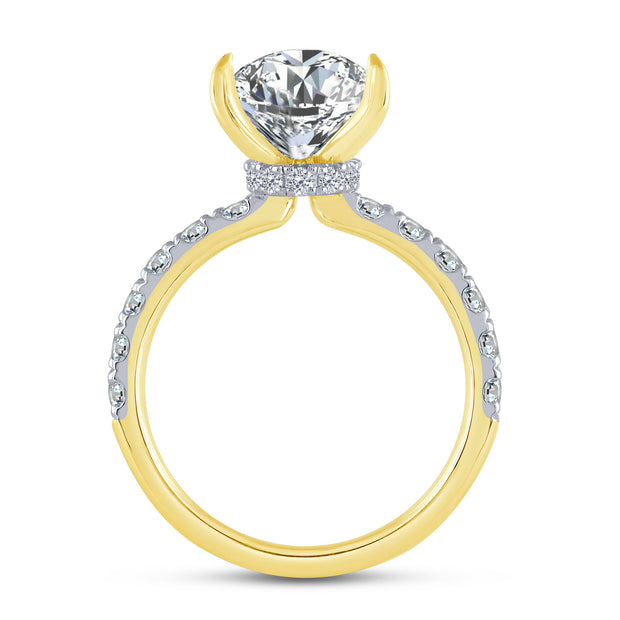 14K Yellow Gold 4.76 Ctw Lab-Grown Diamond Pear Engagement Ring