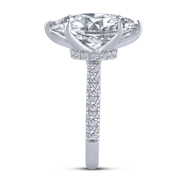 14K White Gold 4.78 Ctw Lab-Grown Diamond Marquise Engagement Ring