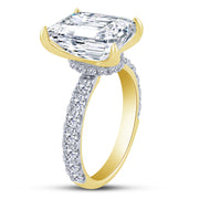 14K Yellow Gold 6.04 Ctw Lab-Grown Diamond Radiant Engagement Ring
