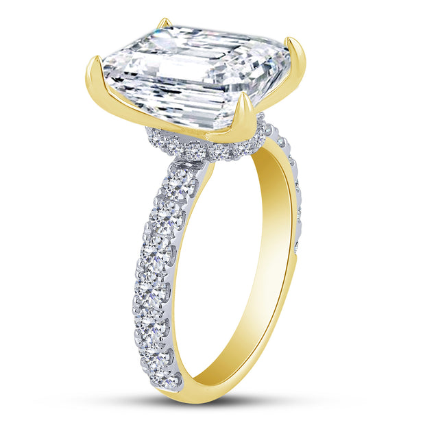 14K Yellow Gold 6.04 Ctw Lab-Grown Diamond Radiant Engagement Ring