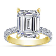 14K Yellow Gold 6.04 Ctw Lab-Grown Diamond Radiant Engagement Ring