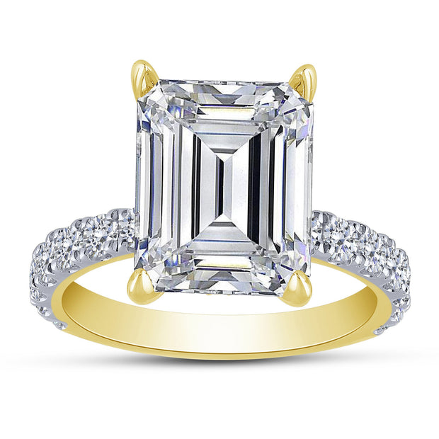 14K Yellow Gold 6.04 Ctw Lab-Grown Diamond Radiant Engagement Ring