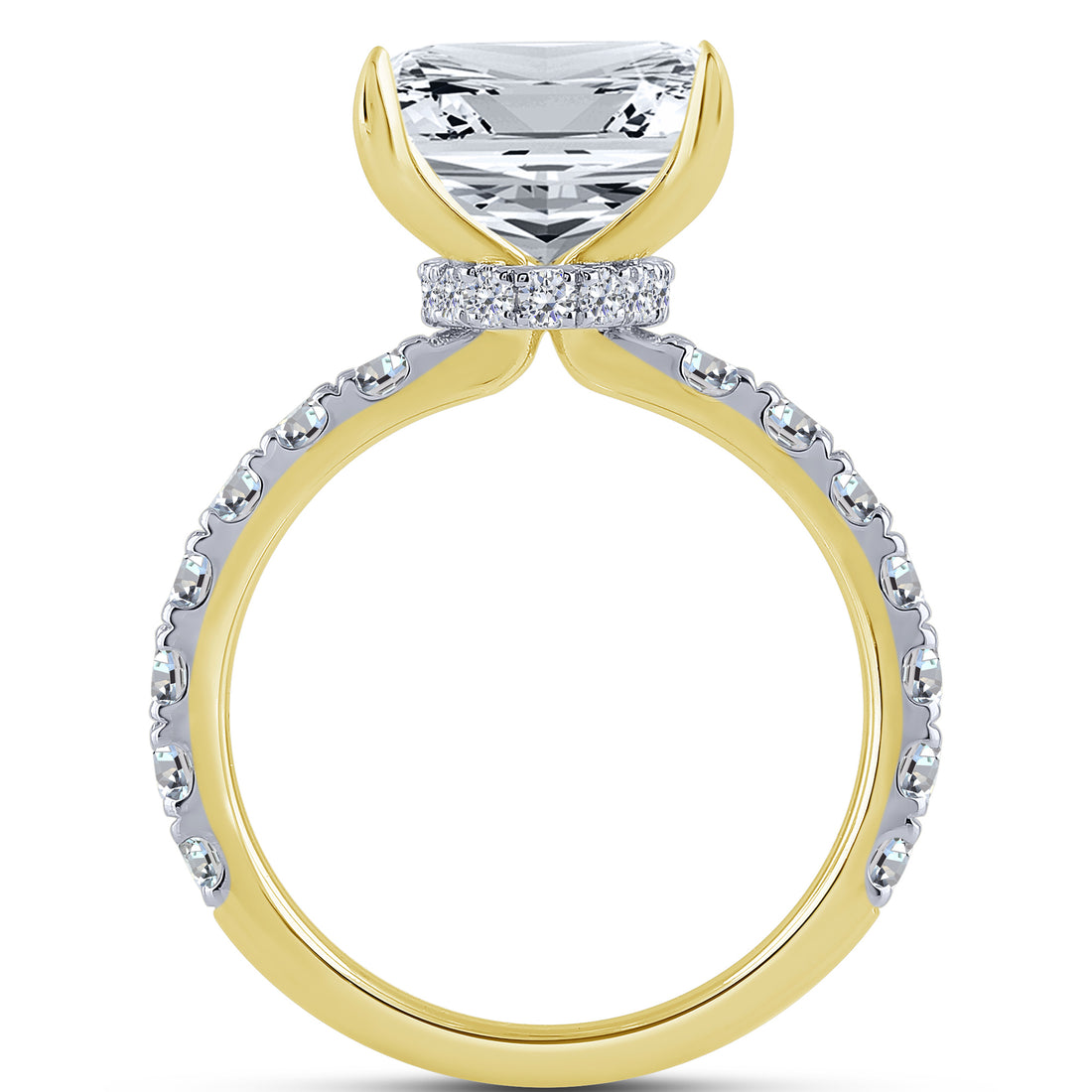 14K Yellow Gold 6.04 ctw Lab-Grown Diamond Radiant Engagement Ring