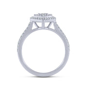 10K White Gold 0.75 Ctw Lab-Grown Diamond Heart Bridal Set